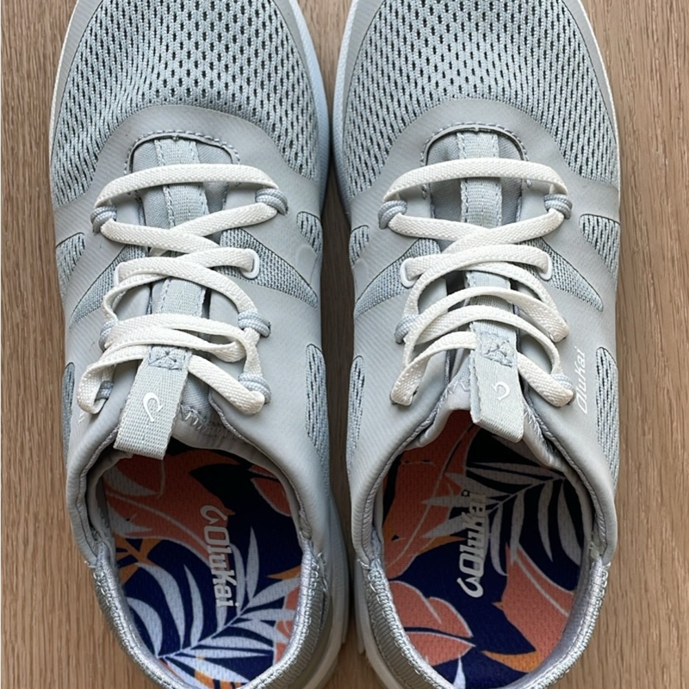 OluKai Women's Sneakers in Gray and White